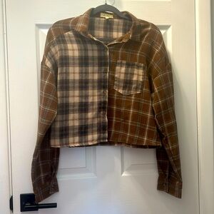 Cropped Patchwork Flannel  Size: Large